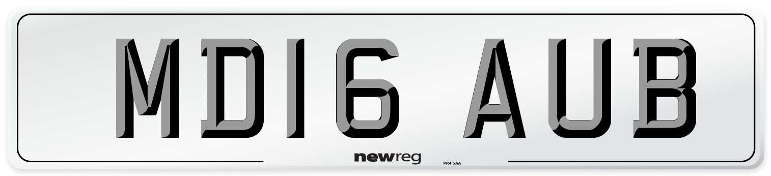 MD16 AUB Number Plate from New Reg